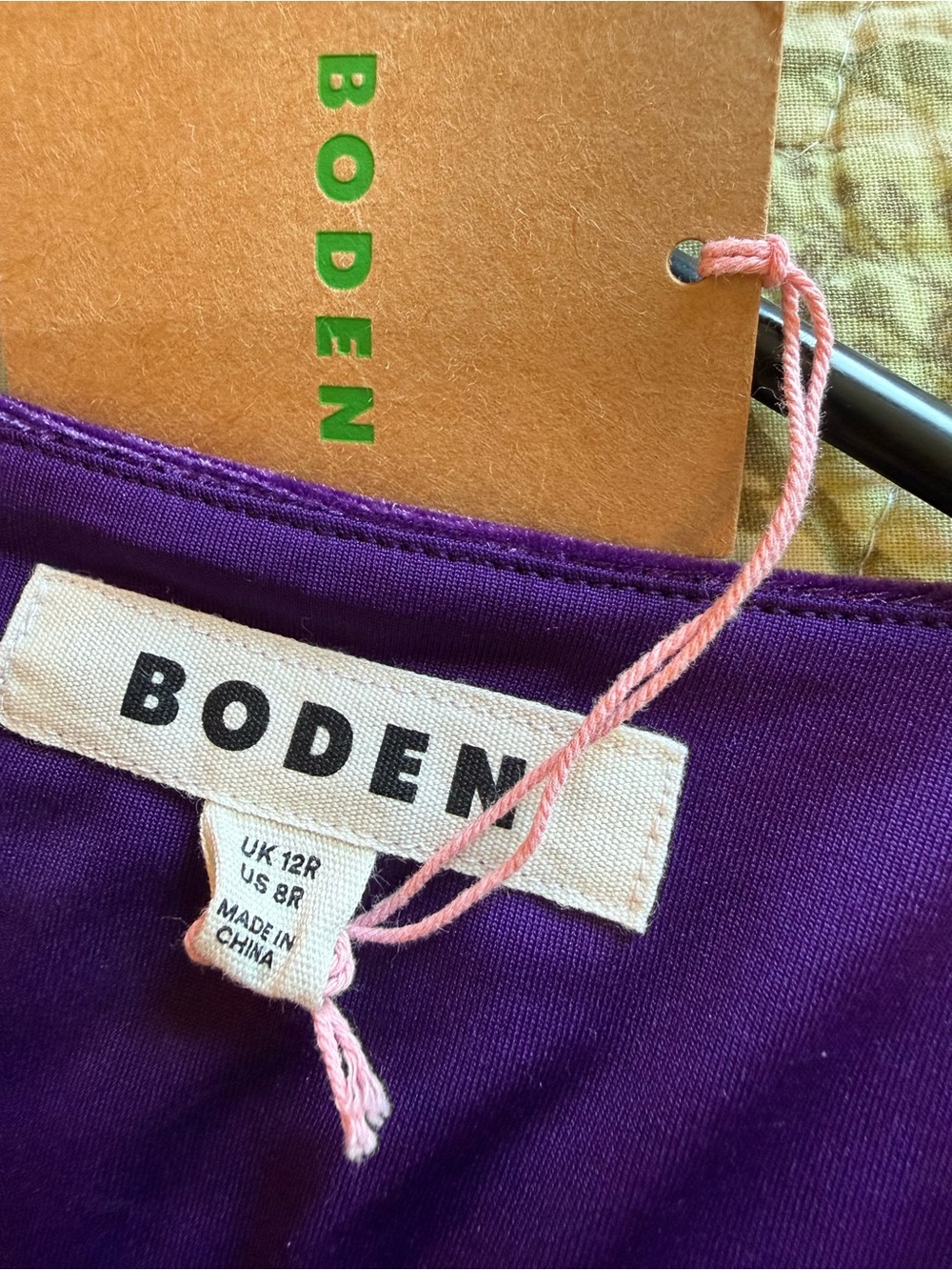 Boden Thea purple velvet midi dress NWT - Picture 8 of 15